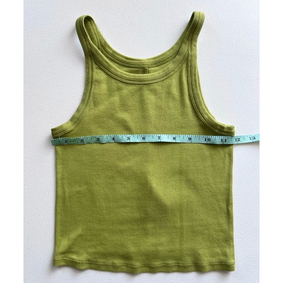 Everlane Pima Micro Ribbed Cropped Tank Green Size Small ⭐️ - Picture 7 of 8